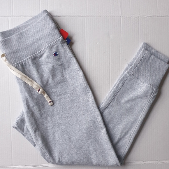 Champion Women's Heritage Wide Waistband Oxford Grey Light Jogger Slim Fit Md - Picture 4 of 16